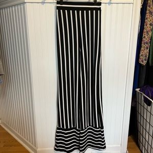 Super long striped flare pants